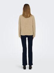 ONLY Cream Collarless Cosy Teddy Borg Coat With Toggle Button - Image 2 of 7