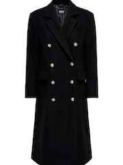 ONLY Black Longline Military Coat - Image 1 of 2