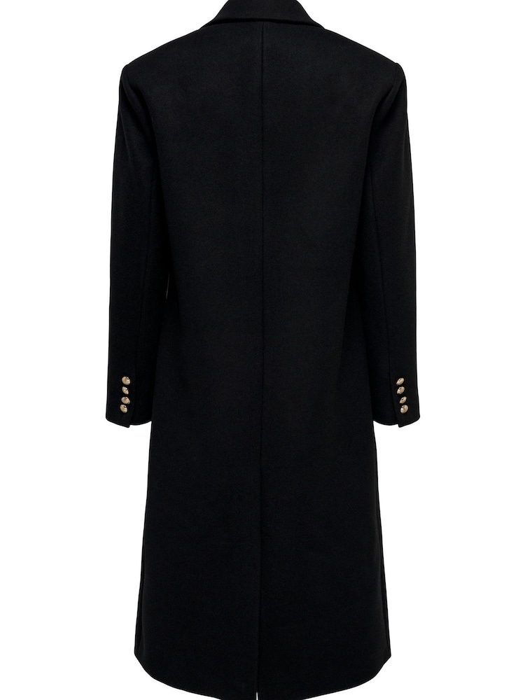 ONLY Black Longline Military Coat - Image 2 of 2