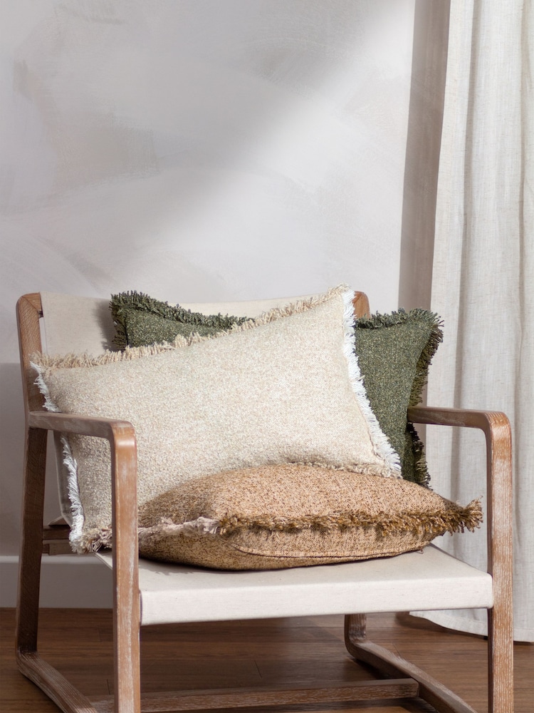 Подушка с перьевым наполнителем Yard Doze Woven Fringed Feather Filled Cushion - Изображение 2 из 6