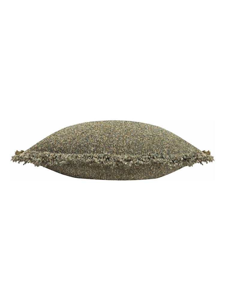 Yard Moss Green Doze Woven Fringed Polyester Filled Cushion - Image 2 of 6 Yard Moss Green Doze Woven Fringed Polyester Filled Cushion - Image 2 of 6