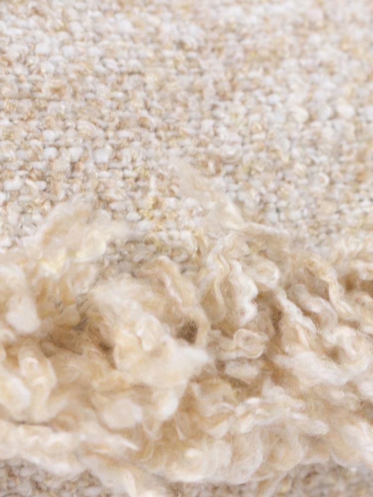 Yard Natural Beige Doze Woven Fringed Polyester Filled Cushion - Image 3 of 6