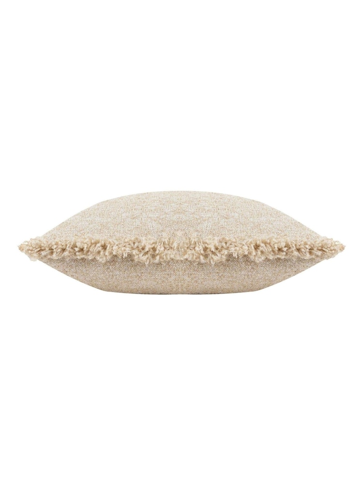 Yard Natural Beige Doze Woven Fringed Polyester Filled Cushion - Image 5 of 6
