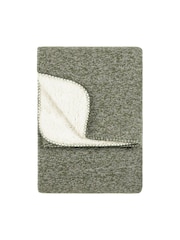 Furn Green Nurrel Sherpa Knitted Throw - Image 1 of 2