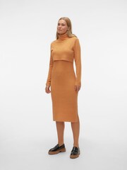 Mamalicious Yellow Maternity Roll Neck Knitted Jumper Dress With Nursing Function - Image 1 of 5