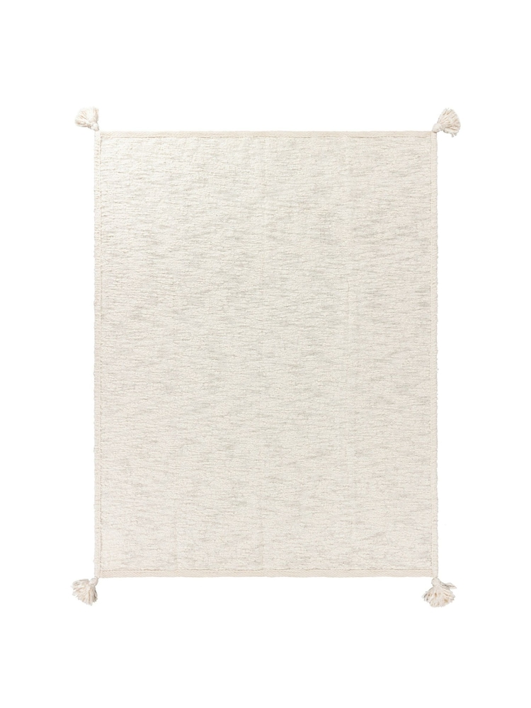 Yard Ecru Cream Heath Cotton Tasselled Throw - Image 5 of 5