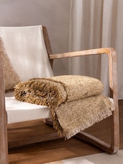 Yard Natural Beige Doze Woven Fringed Throw - Image 1 of 5