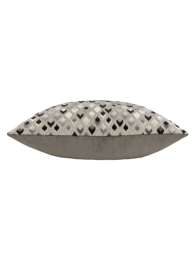 Paoletti 40 x 60cm Lexington Diamond Velvet Jacquard Feather Filled Cushion - Image 3 of 5