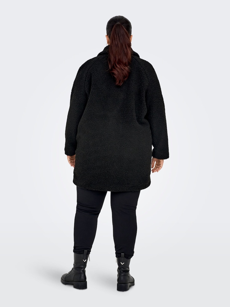 ONLY Curve Black Teddy Tailored Coat - Image 2 of 5