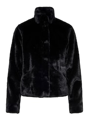 ONLY Curve Black Faux Fur Short Jacket - Image 6 of 6