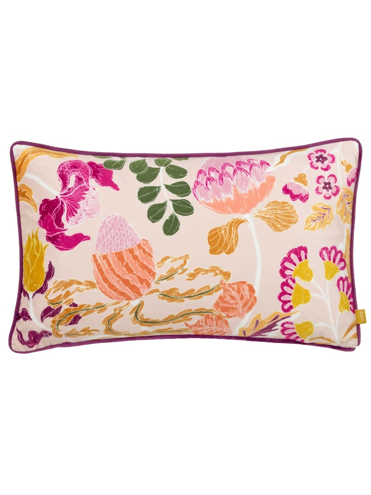 Furn Pink Protea Floral Feather Filled Cushion - Image 2 of 5