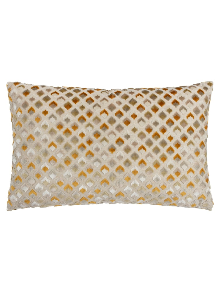 Paoletti 40 x 60cm Lexington Diamond Velvet Jacquard Feather Filled Cushion - صورة 1 من 5