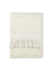 Yard Ecru Beige Ulsmere Boucle Fringed Throw - Image 2 of 6