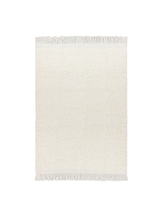 Yard Ecru Beige Ulsmere Boucle Fringed Throw - Image 4 of 6