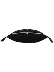 Yard Black Folis Embroidered Feather Filled 100% Cotton Cushion - Image 5 of 7