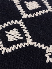 Yard Black Folis Embroidered Feather Filled 100% Cotton Cushion - Image 6 of 7