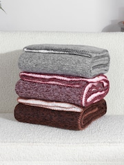 Furn Grey Nurrel Sherpa Knitted Throw - Image 2 of 4