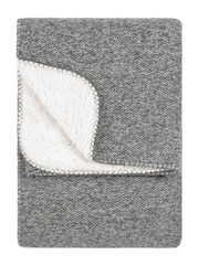 Furn Grey Nurrel Sherpa Knitted Throw - Image 3 of 4