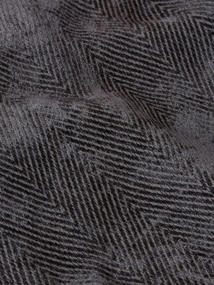 Yard Dusk Blue Harri Herringbone Fringed 100% Cotton Throw - Image 4 of 4 Yard Dusk Blue Harri Herringbone Fringed 100% Cotton Throw - Image 4 of 4