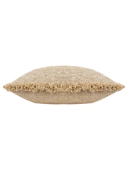 Yard Biscuit Brown Doze Woven Fringed Polyester Filled Cushion - Image 4 of 6
