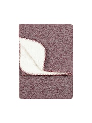 Furn Purple Nurrel Sherpa Knitted Throw - Image 2 of 3