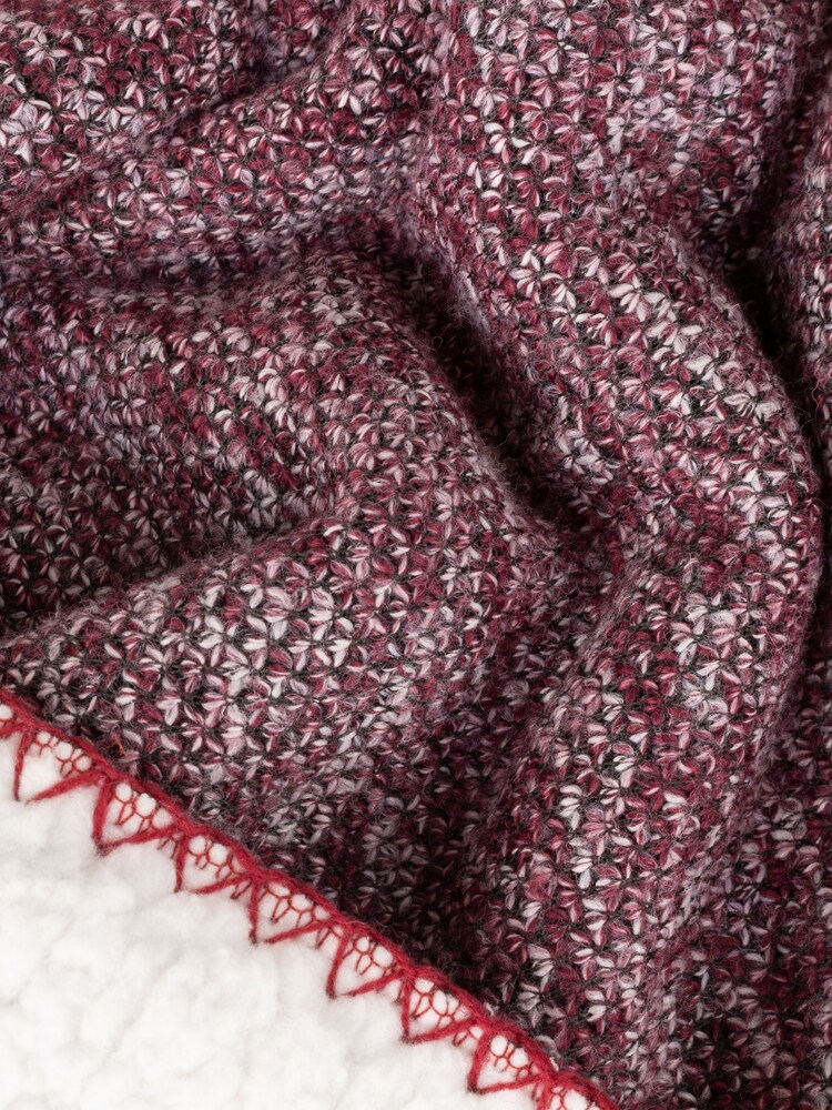 Furn Purple Nurrel Sherpa Knitted Throw - Image 3 of 3