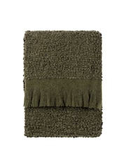 Yard Lichen Green Ulsmere Boucle Fringed Throw - Image 2 of 5