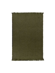 Yard Lichen Green Ulsmere Boucle Fringed Throw - Image 4 of 5