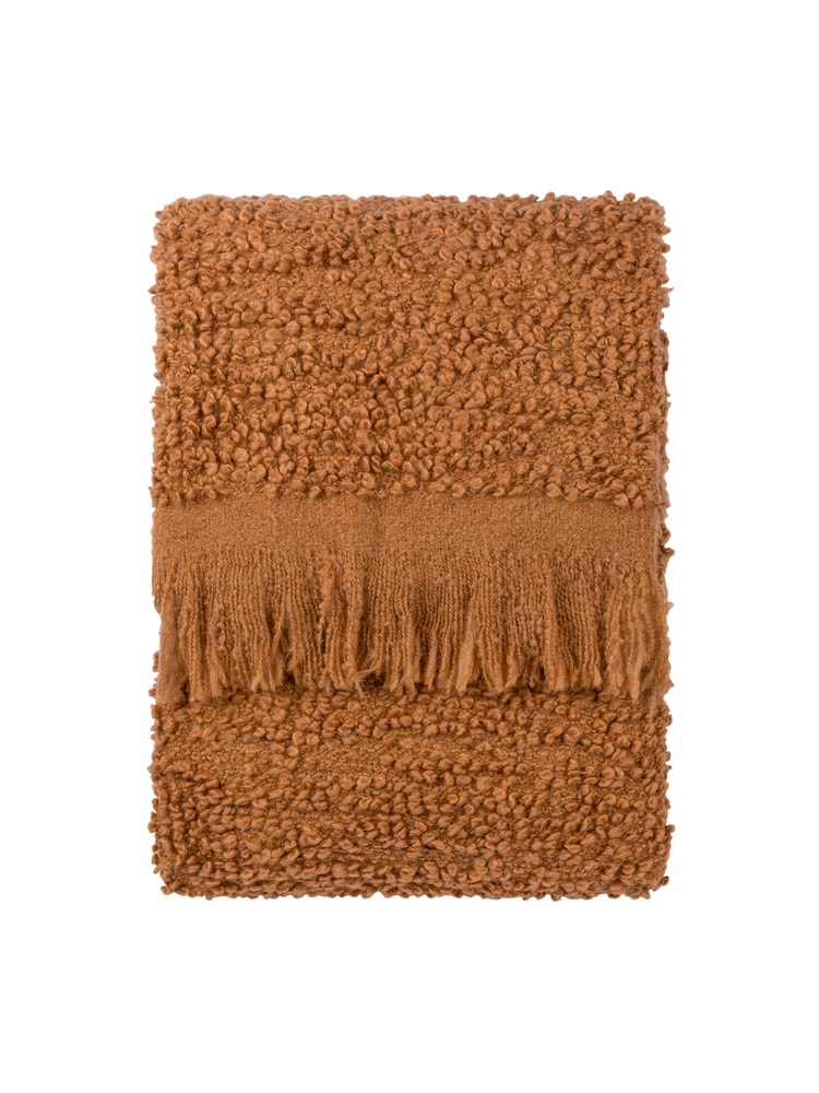Yard Ginger Brown Ulsmere Boucle Fringed Throw - Image 1 of 5 Yard Ginger Brown Ulsmere Boucle Fringed Throw - Image 1 of 5