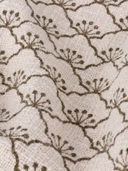 Yard Olive Green Saku Blossom Fringed 100% Cotton Throw - Image 3 of 4