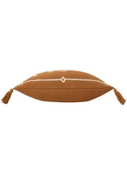 Yard Pecan Brown Folis Embroidered Feather Filled 100% Cotton Cushion - Image 5 of 7