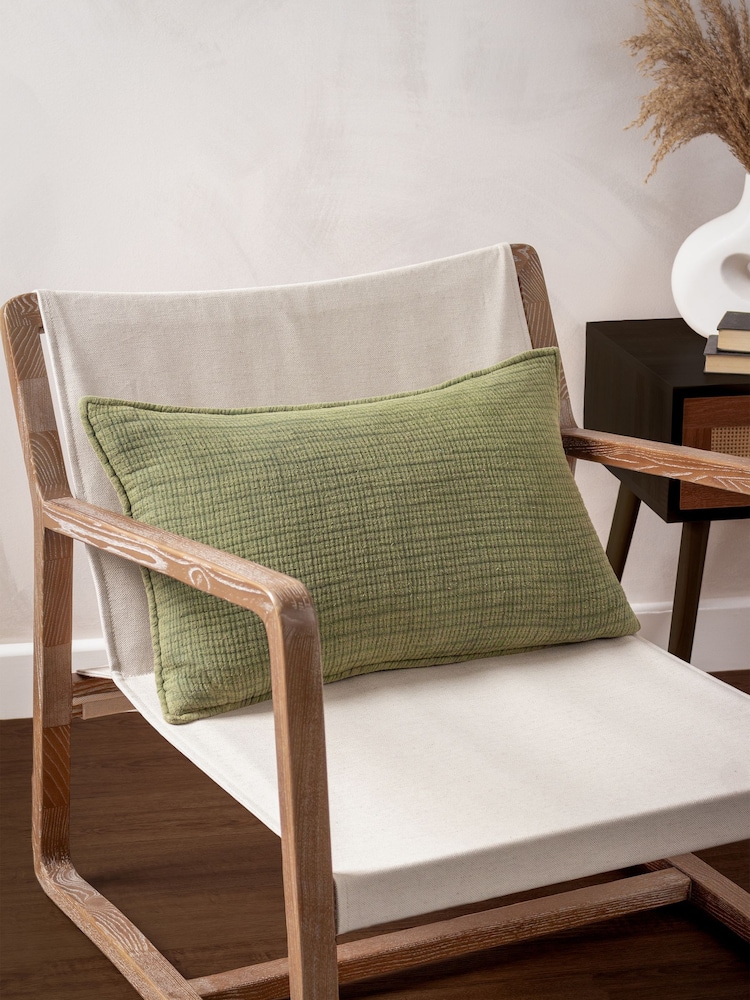 Yard Khaki 40 x 60cm Ribble 100% Cotton Polyester Filled Cushion - Image 1 of 7