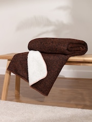Furn Rust Nurrel Sherpa Knitted Throw - Image 1 of 3