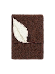 Furn Rust Nurrel Sherpa Knitted Throw - Image 2 of 3