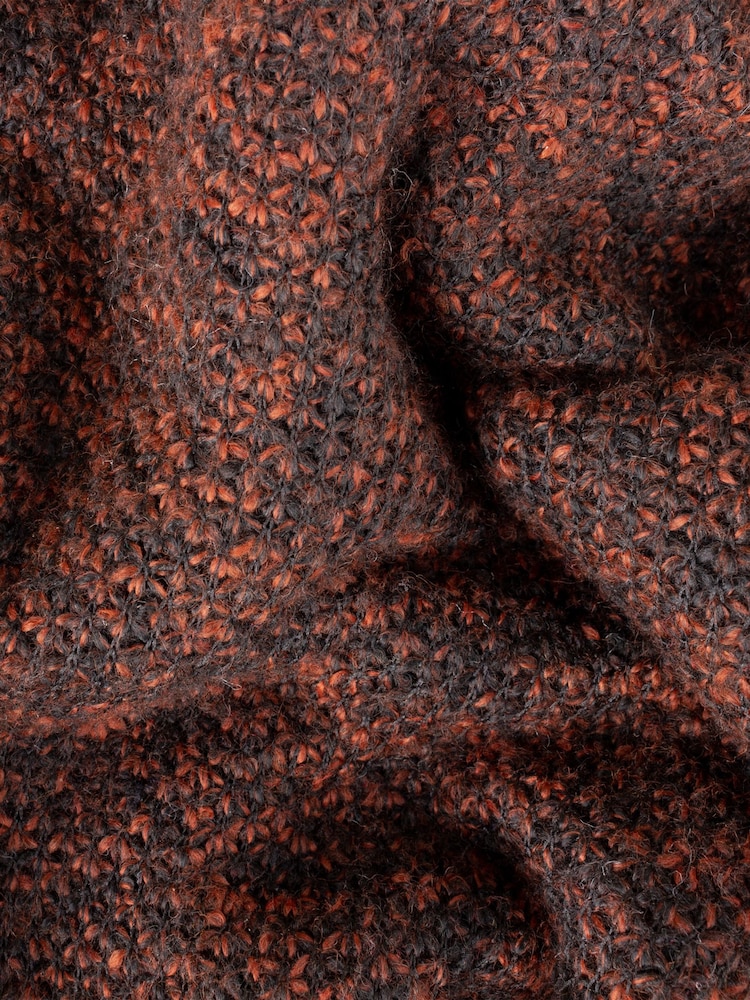 Furn Rust Nurrel Sherpa Knitted Throw - Image 3 of 3