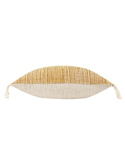 Yard Cumin Yellow Sono Ink Abstract Fringed Feather Filled Cushion - Image 5 of 7