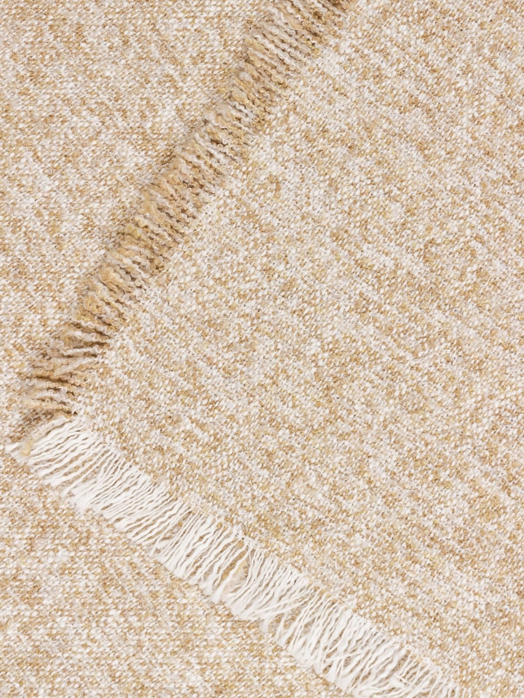 Yard Biscuit Beige Doze Woven Fringed Throw - Image 5 of 5