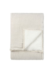 Yard Natural/Ink Skye Sherpa Stripe 100% Cotton Throw - Image 2 of 6