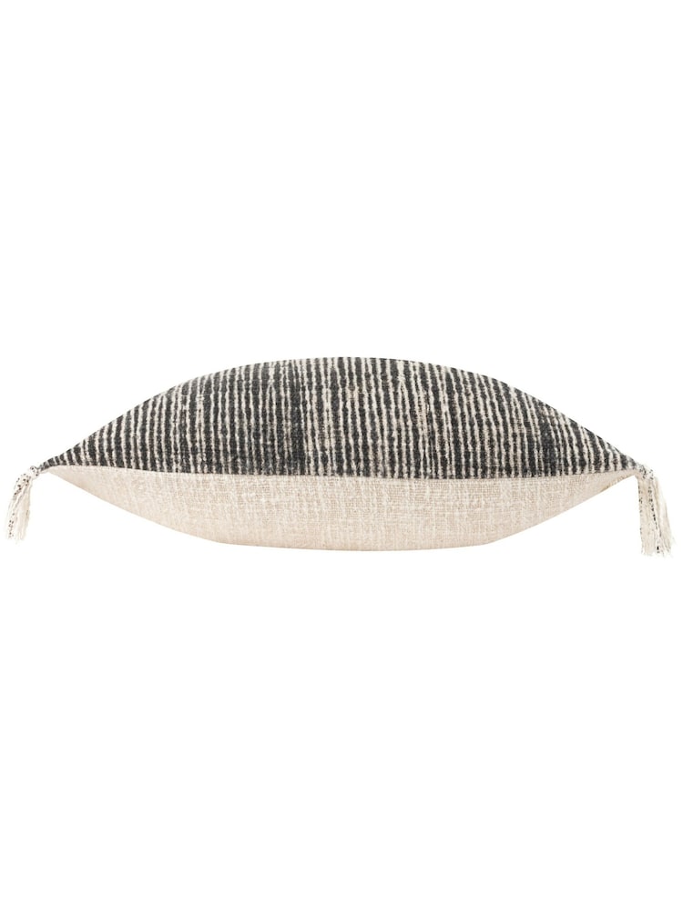 Yard Black Sono Ink Abstract Fringed Feather Filled Cushion - Image 5 of 7