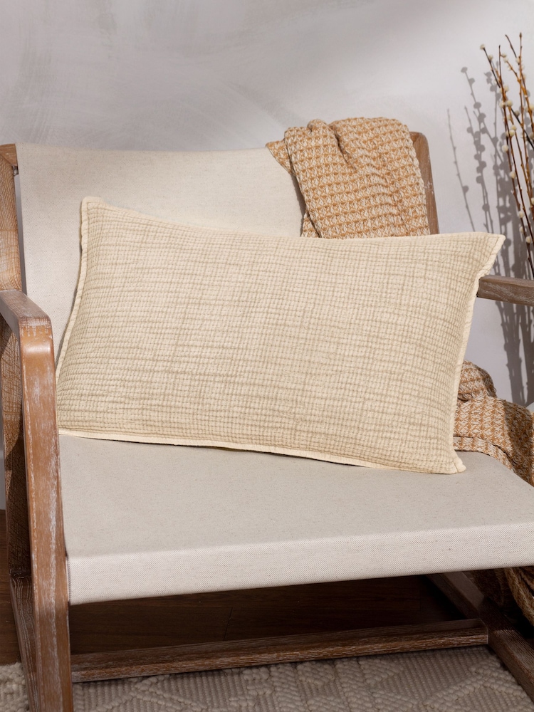 Yard Natural Beige 40 x 60cm Ribble 100% Cotton Polyester Filled Cushion - Image 1 of 9