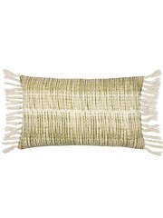 Yard Olive Green Sono Ink Abstract Fringed Feather Filled Cushion - Image 3 of 7