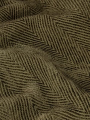 Yard Lichen Green Harri Herringbone Fringed 100% Cotton Throw - Image 4 of 4