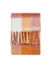 Furn Orange Juno Check Throw - Image 2 of 4