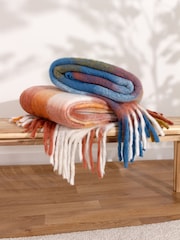 Furn Orange Juno Check Throw - Image 4 of 4