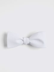 MOSS White 100% Cotton Marcella Self Bow Tie - Image 1 of 2
