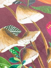 Wylder Nature Purple Wild Garden Mushroom Velvet Piped Feather Filled Cushion - Image 6 of 7