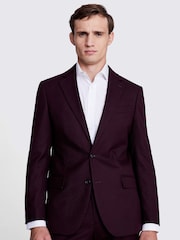 MOSS Claret Red Tailored Fit Flannel Jacket - Image 1 of 6