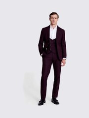 MOSS Claret Red Tailored Fit Flannel Jacket - Image 4 of 6