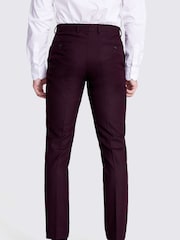 MOSS Claret Red Tailored Fit Flannel Trousers - Image 2 of 3