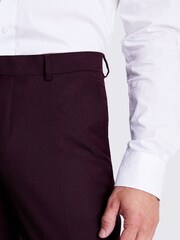 MOSS Claret Red Tailored Fit Flannel Trousers - Image 3 of 3